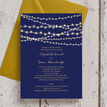 Navy Blue & Gold Fairy Lights Wedding Invitation additional 4