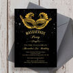 Masquerade Themed 21st Birthday Party Invitation additional 3