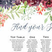 Burgundy Watercolour Floral Wedding Seating Plan additional 4