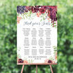 Burgundy Watercolour Floral Wedding Seating Plan additional 1