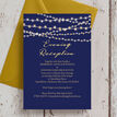 Navy & Gold Fairy Lights Evening Reception Invitation additional 2