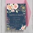 Navy, Blush & Rose Gold Floral Wedding Save the Date additional 4