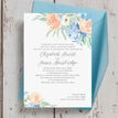 Peach & Blue Floral Wedding Invitation additional 4