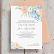 Peach & Blue Floral Wedding Invitation additional 3