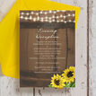 Rustic Barrel & Sunflowers Evening Reception Invitation additional 4