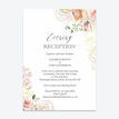 White, Blush & Rose Gold Floral Evening Reception Invitation additional 1