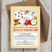 Alice in Wonderland 40th Birthday Party Invitation additional 2