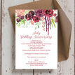 Burgundy Floral 40th / Ruby Wedding Anniversary Invitation additional 2
