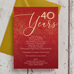 Ruby Red 40th / Ruby Wedding Anniversary Invitation additional 1