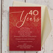 Ruby Red 40th / Ruby Wedding Anniversary Invitation additional 2