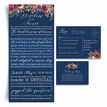 'Our Love Story' Navy & Burgundy Floral Wedding Invitation additional 3