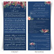 'Our Love Story' Navy & Burgundy Floral Wedding Invitation additional 1