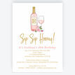 Sip Sip Hooray' Rose & Gold Wine Themed 18th Birthday Invitation additional 1