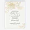 White & Gold Floral Outline Wedding Invitation additional 1