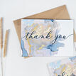 Pack of 10 Marble Pastel Blue & Gold Thank You Note Cards additional 1