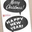 Christmas Holiday Chalkboard Speech Bubble Slogans - Printable Photo Booth Props additional 2