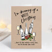 Pack of 10 White Wine Themed Christmas Cards with Envelopes additional 2