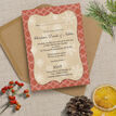 Rustic Red & Kraft Vintage Personalised Christmas Party Invitations additional 1