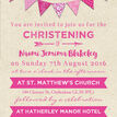 Vintage Pink Bunting Christening / Baptism Invitation additional 4