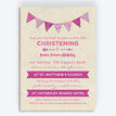 Vintage Pink Bunting Christening / Baptism Invitation additional 1