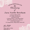 Pink & White Vintage Lace Christening / Baptism Invitation additional 4