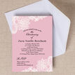 Pink & White Vintage Lace Christening / Baptism Invitation additional 2