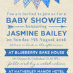 Vintage Blue Bunting Baby Shower Invitation additional 4