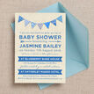 Vintage Blue Bunting Baby Shower Invitation additional 2