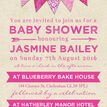 Vintage Pink Bunting Baby Shower Invitation additional 4