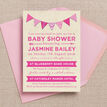 Vintage Pink Bunting Baby Shower Invitation additional 3