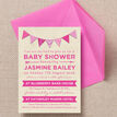 Vintage Pink Bunting Baby Shower Invitation additional 2