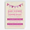 Vintage Pink Bunting Baby Shower Invitation additional 1