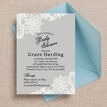 Grey & White Vintage Lace Baby Shower Invitation additional 3