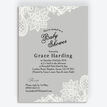 Grey & White Vintage Lace Baby Shower Invitation additional 1