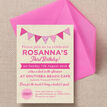 Vintage Pink Bunting Party Invitation additional 3