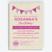 Vintage Pink Bunting Party Invitation additional 1