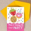 Cute Kawaii Donut, Cookie & Strawberry Party Invitation additional 3