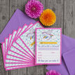 Pack of 10 Rainbow Unicorn Party Invitations additional 4