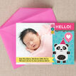Panda Bear Photo Birth Announcement Card additional 1