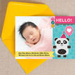 Panda Bear Photo Birth Announcement Card additional 3