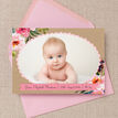 Rustic Flowers Photo Birth Announcement Card additional 1