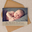 Rustic Kraft Photo Birth Announcement Card additional 1