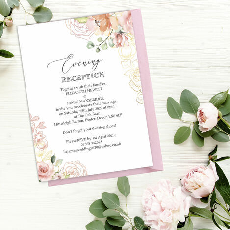 Evening Wedding Reception Invitations
