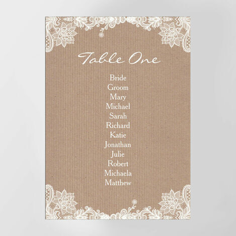 Table Plan Cards
