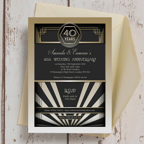 40th Wedding Anniversary Invitations