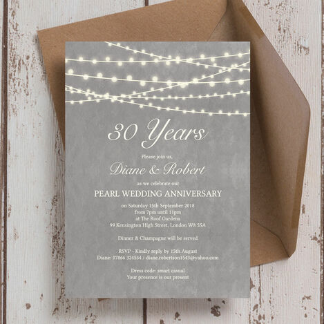 30th Wedding Anniversary Invitations