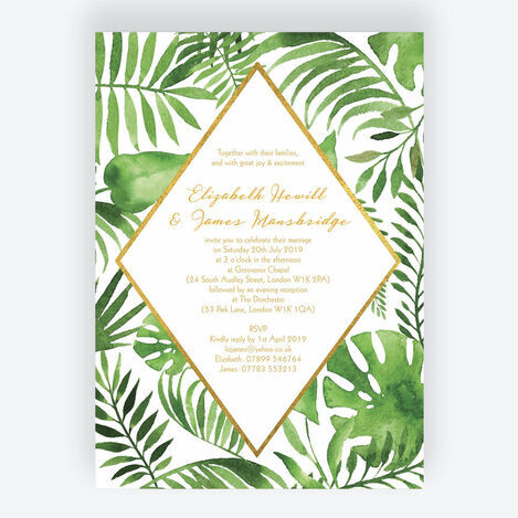 Tropical Leaves Wedding Stationery