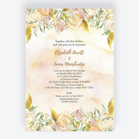 Gold Floral Wedding Stationery