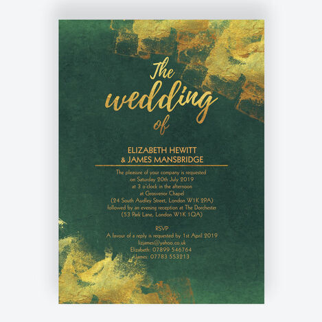 Emerald & Gold Wedding Stationery