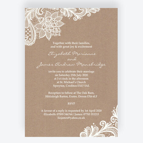 Rustic Lace Wedding Stationery